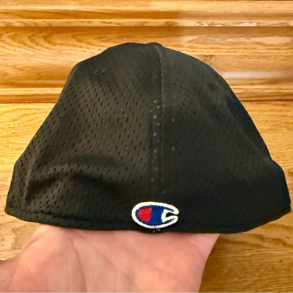 Champion Black and White Logo Cap Fitted Rare! Breathable mesh! - Picture 4 of 8